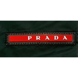 58 NEW $725 PRADA Men Green Nylon LINE-A LOGO Swim Shorts TRUNKS & TRAVEL POUCH