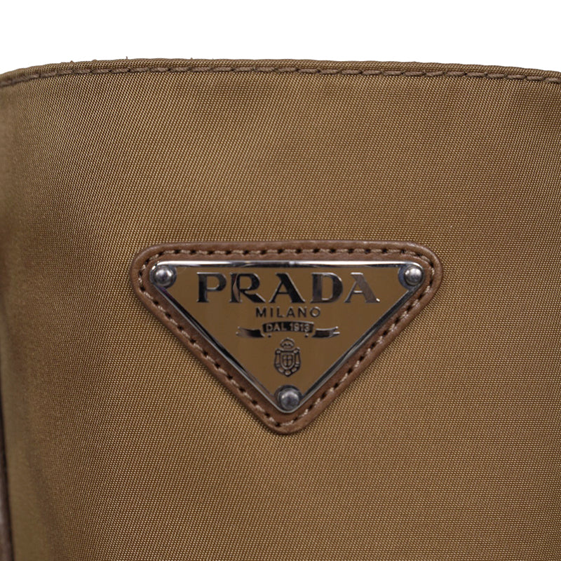 37 NEW $1,990 PRADA Tobacco Re-Nylon Metal Triangle Logo 50mm TALL COMBAT BOOTS
