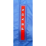 46 NEW $725 PRADA Men Blue Nylon LINE-A LOGO Swim Shorts TRUNKS & TRAVEL POUCH