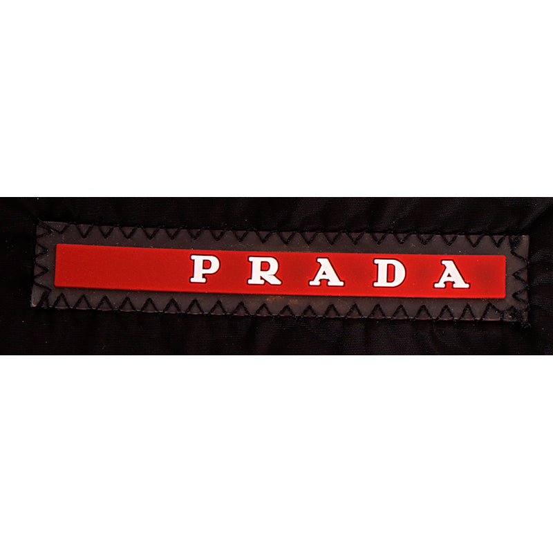 46 NEW $725 PRADA Men Blue Nylon LINE-A LOGO Swim Shorts TRUNKS & TRAVEL POUCH