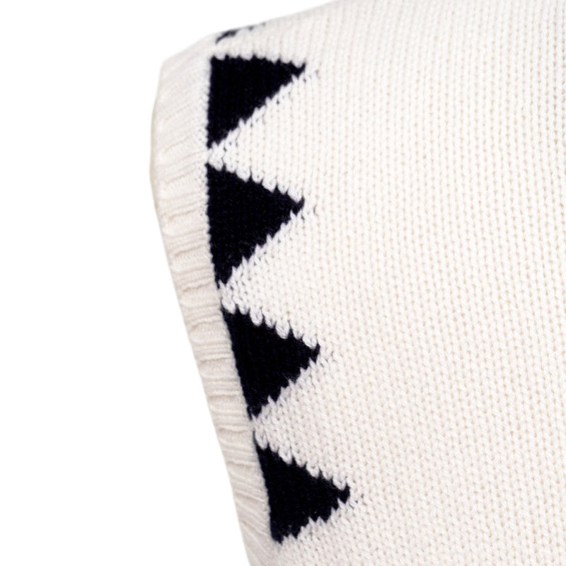 40 NEW $1,690 PRADA White & Black 100% CASHMERE Modern Sleeveless KNIT TOP VEST
