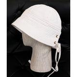 S NEW $775 PRADA Woman's RUNWAY White Cotton SAILOR Cap Spring Summer BUCKET HAT