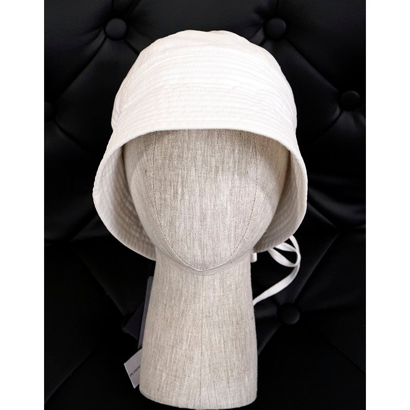 S NEW $775 PRADA Woman's RUNWAY White Cotton SAILOR Cap Spring Summer BUCKET HAT