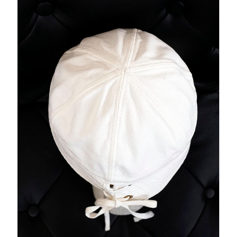 S NEW $775 PRADA Woman's RUNWAY White Cotton SAILOR Cap Spring Summer BUCKET HAT