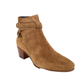 37 NEW $895 SAINT LAURENT Camel Brown Suede Leather West Jodhpur 40 Ankle BOOTS