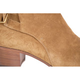 37 NEW $895 SAINT LAURENT Camel Brown Suede Leather West Jodhpur 40 Ankle BOOTS
