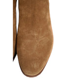 37 NEW $895 SAINT LAURENT Camel Brown Suede Leather West Jodhpur 40 Ankle BOOTS
