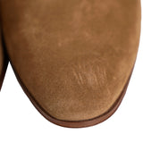 37 NEW $895 SAINT LAURENT Camel Brown Suede Leather West Jodhpur 40 Ankle BOOTS