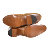 37 NEW $895 SAINT LAURENT Camel Brown Suede Leather West Jodhpur 40 Ankle BOOTS