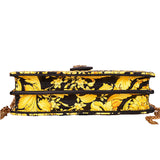 NEW $995 VERSACE Quilted Leather VIRTUS V BAROCCO PRINT Chain Clutch MINI BAG