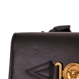 NEW $995 VERSACE Men's Black Leather GOLD MEDUSA BIGGIE LOGO Belt/Sling BAG NWT