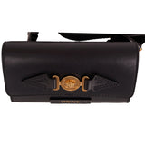 NEW $995 VERSACE Men's Black Leather GOLD MEDUSA BIGGIE LOGO Belt/Sling BAG NWT