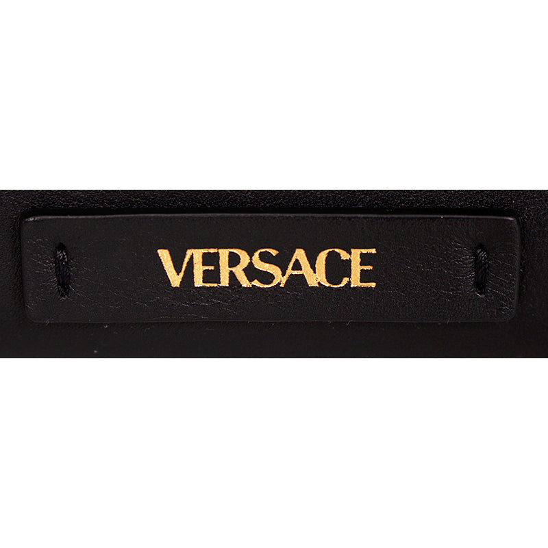 NEW $995 VERSACE Men's Black Leather GOLD MEDUSA BIGGIE LOGO Belt/Sling BAG NWT