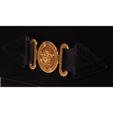 NEW $995 VERSACE Men's Black Leather GOLD MEDUSA BIGGIE LOGO Belt/Sling BAG NWT