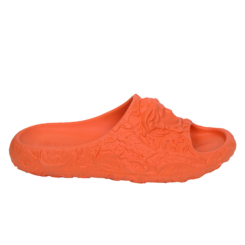 42 43 45 NEW $525 VERSACE Men's Orange BAROCCO 3D MEDUSA