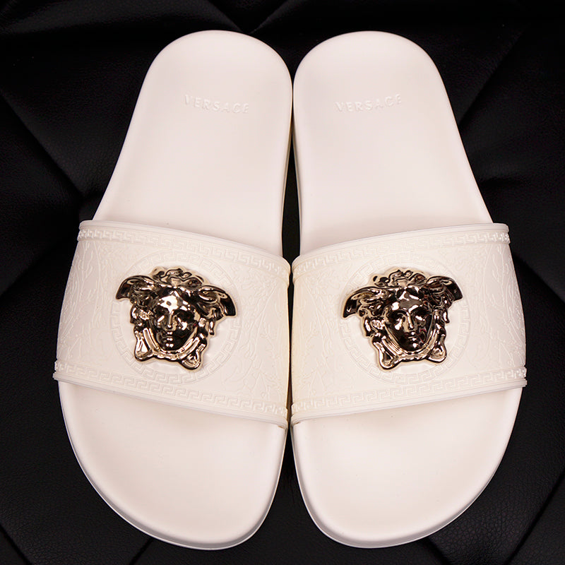 Versace★素敵！Women's WhiteGold Medusa Palazzo Sandals Versace☆素敵！Women's WhiteGold Medusa Palazzo Sandals 39