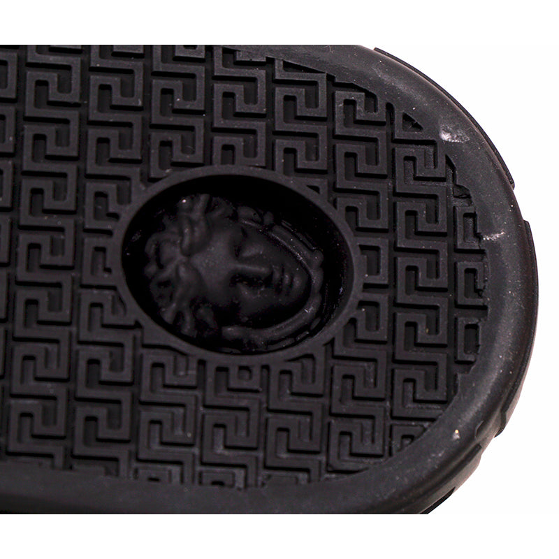 47.5 US 14.5 NEW $850 VERSACE Men Black Leather SMILEY MEDUSA LOGO High-top SNEAKERS