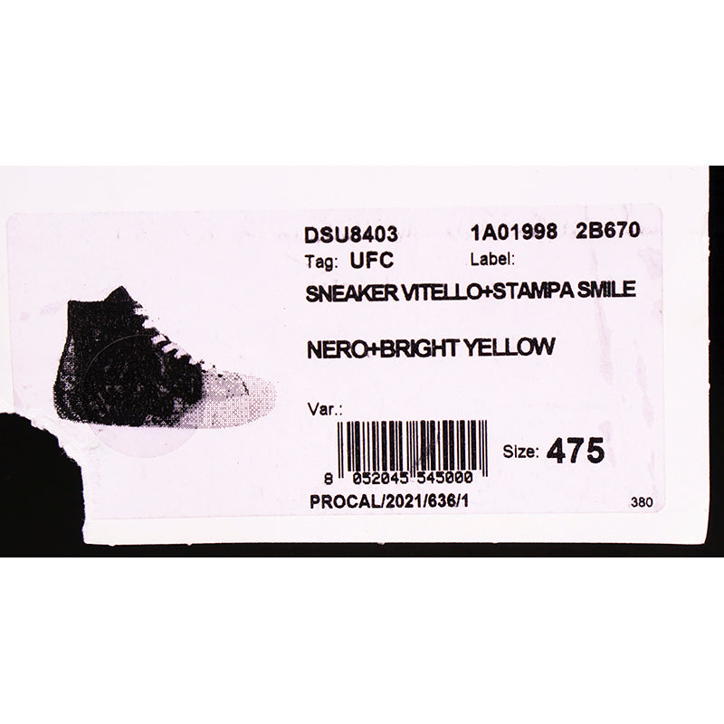 47.5 US 14.5 NEW $850 VERSACE Men Black Leather SMILEY MEDUSA LOGO High-top SNEAKERS