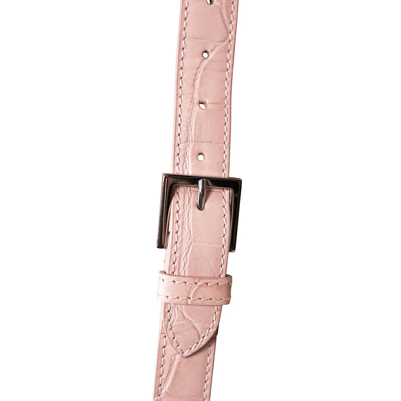 NEW $1550 VERSACE Pink Croc Embossed Leather MEDUSA 95 Mini TOP HANDLE BAG STRAP