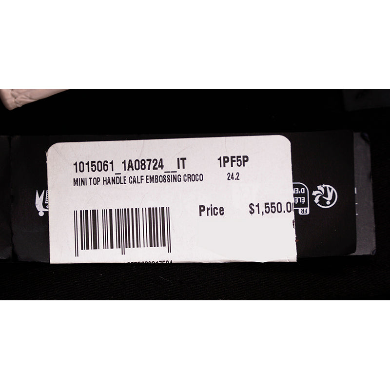 NEW $1550 VERSACE Pink Croc Embossed Leather MEDUSA 95 Mini TOP HANDLE BAG STRAP