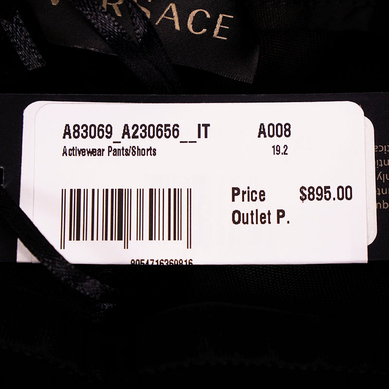 L & XL NEW $895 VERSACE Men's Black MEDUSA HEAD LOGO SIDE STRIPE Track Sporty PANTS