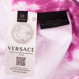 38/40 NEW $650 VERSACE Magenta White TIE DIE Cotton MEDUSA LOGO Sleeveless TANK TOP