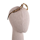 NEW $2,200 VERSACE Blue Green White Swarovski Crystal Brass TIARA Headband NIB