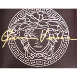 NEW $395 VERSACE Black Leather White LARGE MEDUSA LOGO Sleek Bi-Fold WALLET NIB