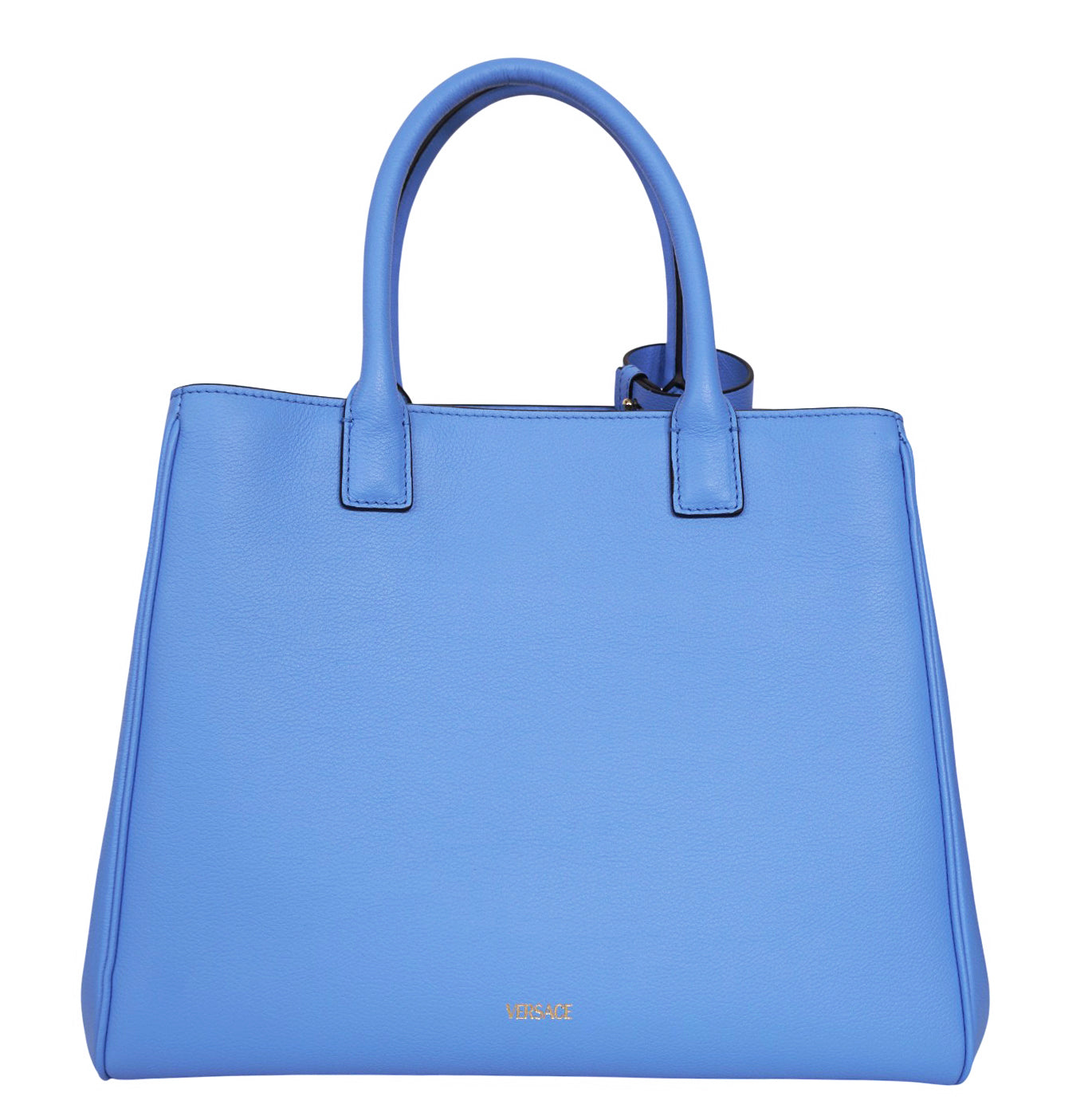 NEW $2,400 VERSACE Blue MEDIUM LA MEDUSA Chain Leather Purse TOTE BAG & STRAP