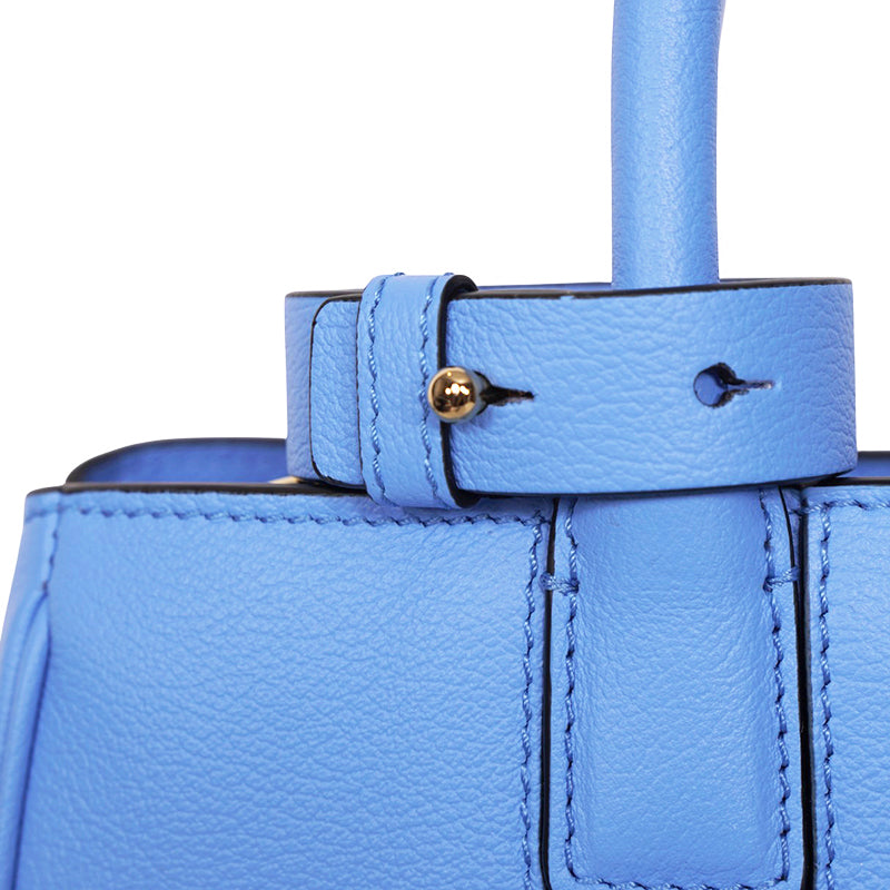 NEW $2,400 VERSACE Blue MEDIUM LA MEDUSA Chain Leather Purse TOTE BAG & STRAP