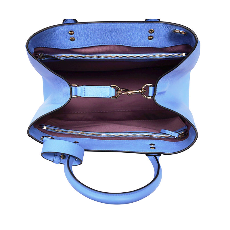 NEW $2,400 VERSACE Blue MEDIUM LA MEDUSA Chain Leather Purse TOTE BAG & STRAP