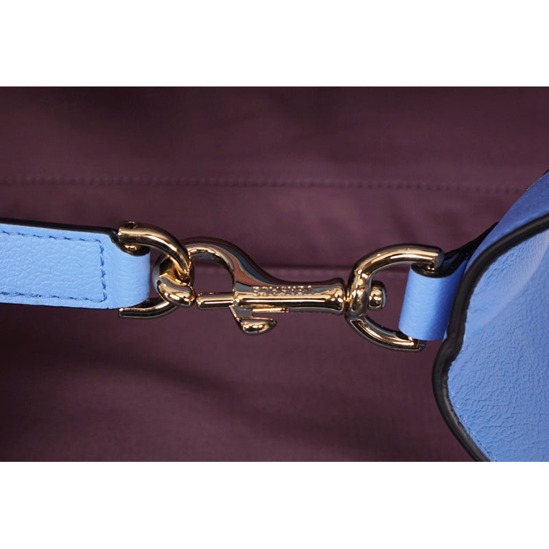 NEW $2,400 VERSACE Blue MEDIUM LA MEDUSA Chain Leather Purse TOTE BAG & STRAP