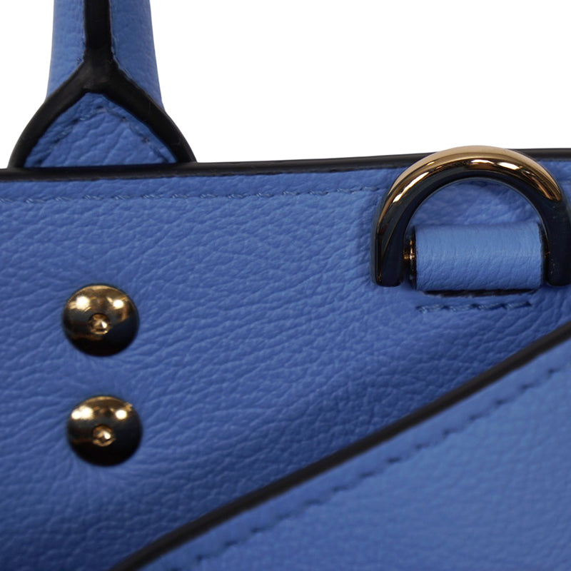 NEW $2,400 VERSACE Blue MEDIUM LA MEDUSA Chain Leather Purse TOTE BAG & STRAP