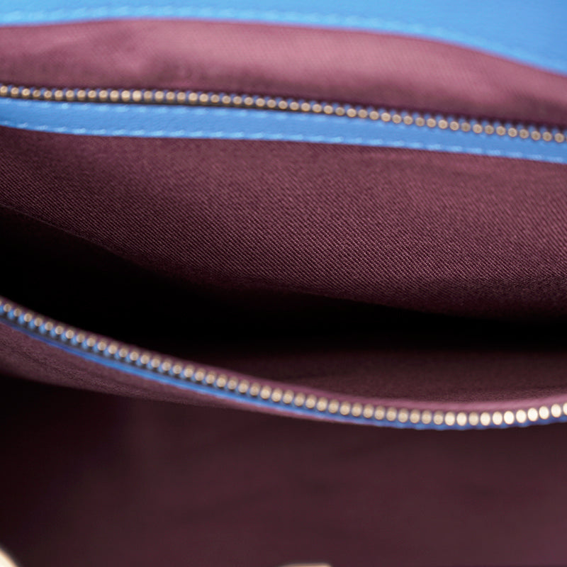 NEW $2,400 VERSACE Blue MEDIUM LA MEDUSA Chain Leather Purse TOTE BAG & STRAP