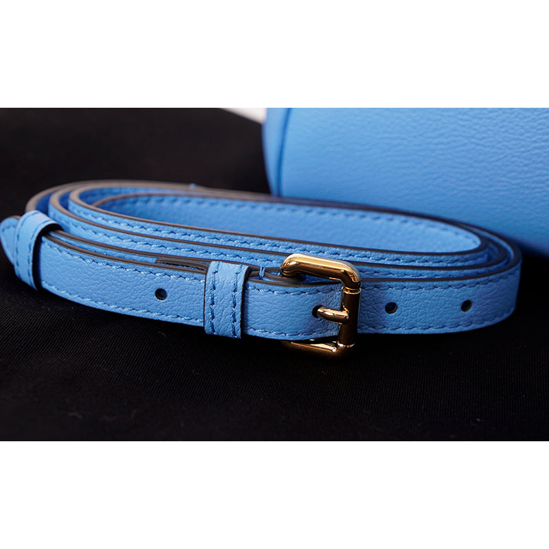 NEW $2,400 VERSACE Blue MEDIUM LA MEDUSA Chain Leather Purse TOTE BAG & STRAP