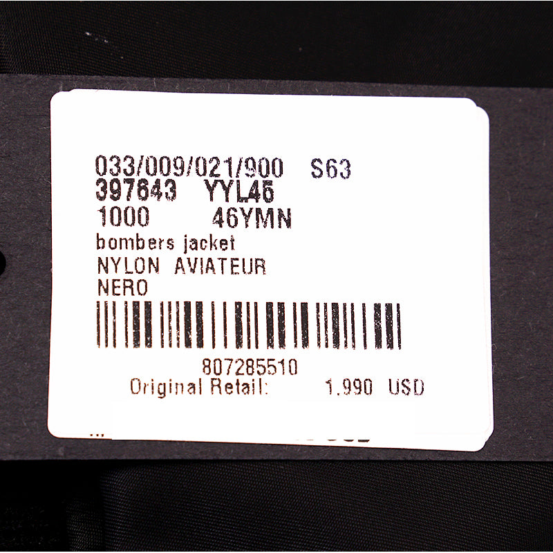 46 US 36 NEW $1,990 SAINT LAURENT Men's Black BOMBER AVIATOR Iconic Nylon JACKET