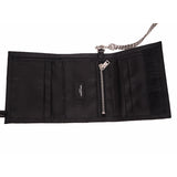 NEW $495 SAINT LAURENT Men's Constellation Tri-Fold CHAIN STRAP BUFFALO WALLET