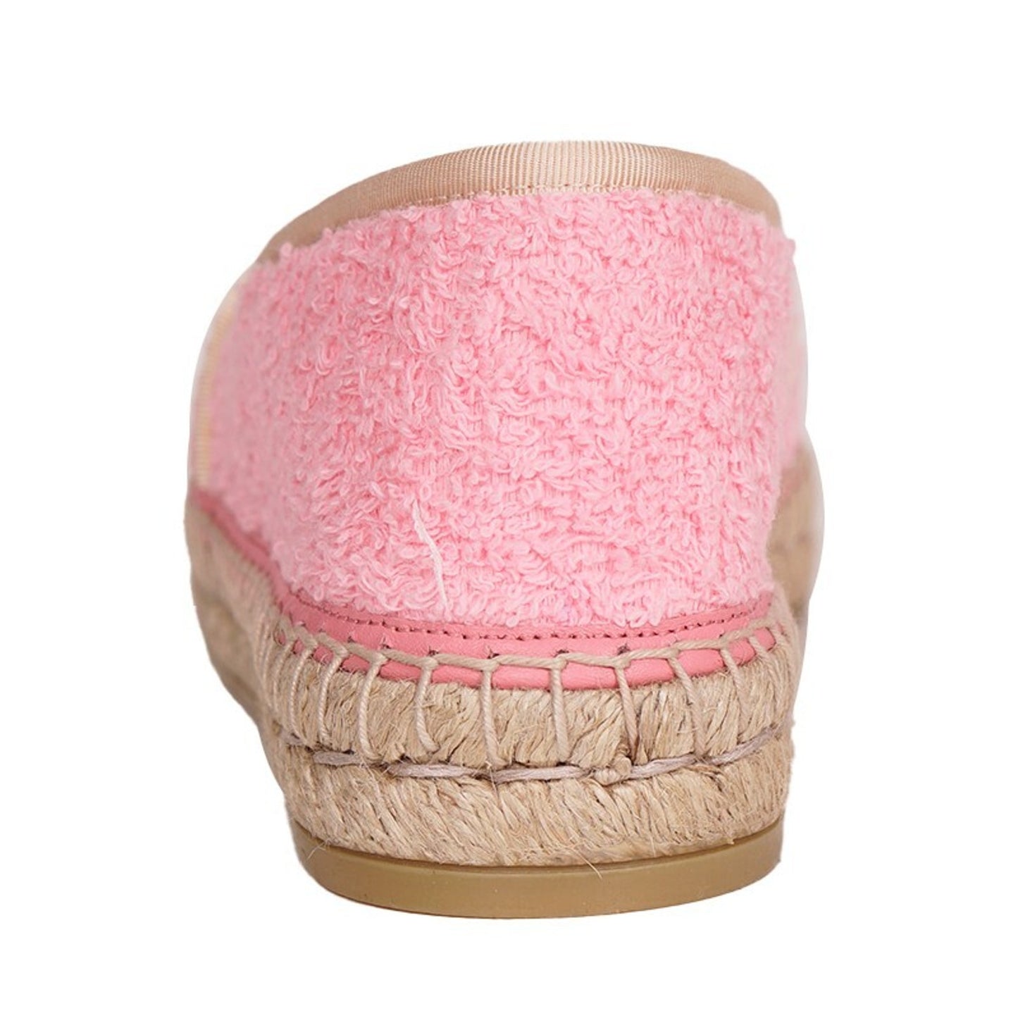 37.5 NEW $620 GUCCI Pink TERRY CLOTH Large GG LOGO Espadrille SUMMER FLATS NIB