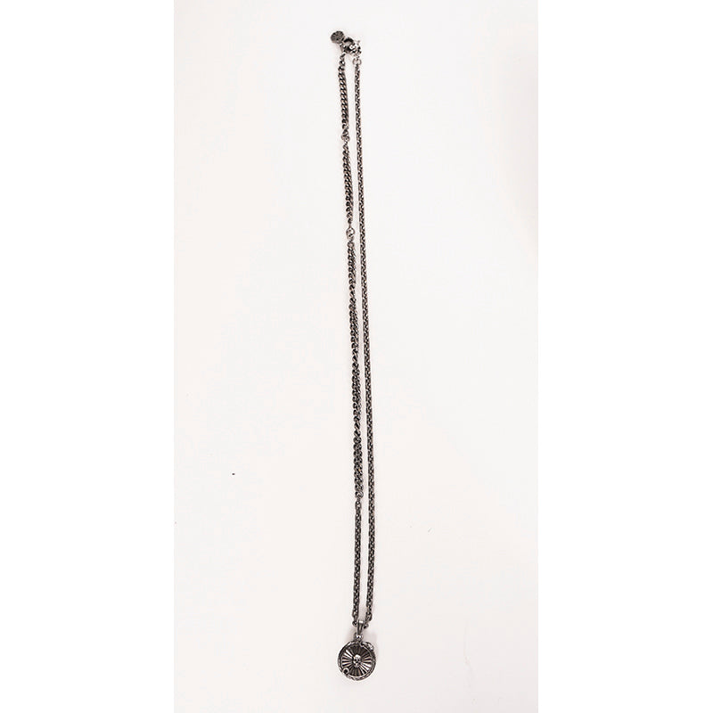 NEW $490 ALEXANDER MCQUEEN Silver Tone Brass SKULL SNAKE COIN CHARM NECKLACE NWT