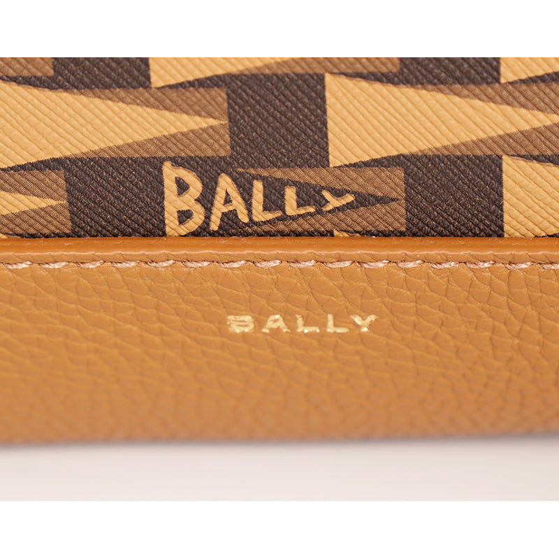 NEW $1,190 BALLY Camel Coated Canvas & Leather PENNANT Monogram Briefcase BAG