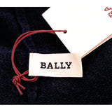 NEW $230 BALLY Dark Blue WOOL & CASHMERE Knit Logo Beanie Cap Unisex HAT