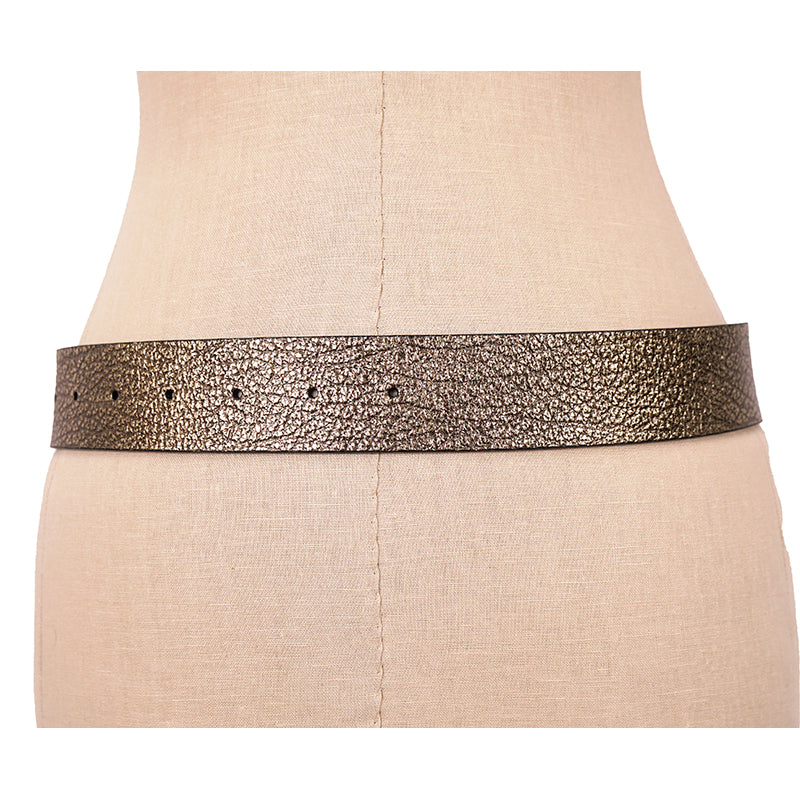 30/75 NEW $550 BURBERRY Gold Grainy Leather Icon LOGO MILITARY/ARMY CLASP BELT