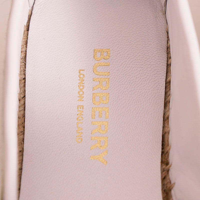 36.5 NEW $550 BURBERRY Woman's MONKEY JACQUARD Leather Trim ESPADRILLE FLATS 6.5