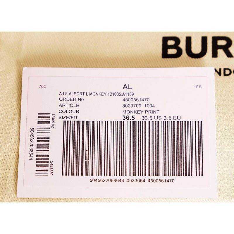 36.5 NEW $550 BURBERRY Woman's MONKEY JACQUARD Leather Trim ESPADRILLE FLATS 6.5