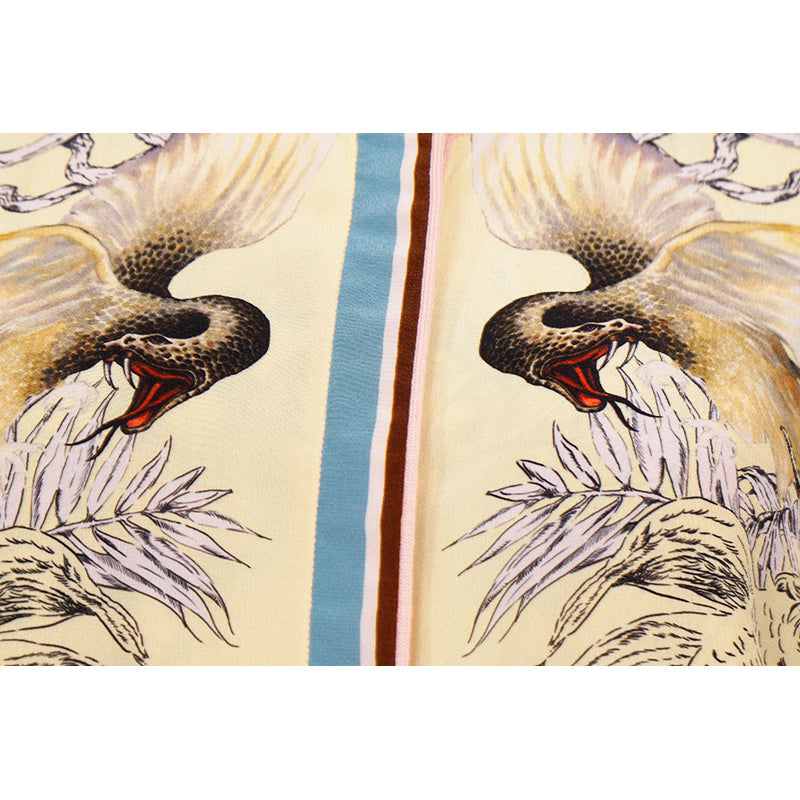 NEW $1,690 ROBERTO CAVALLI 2020 Resort HYBRID ANIMALS Layered Silk Wool CARDIGAN