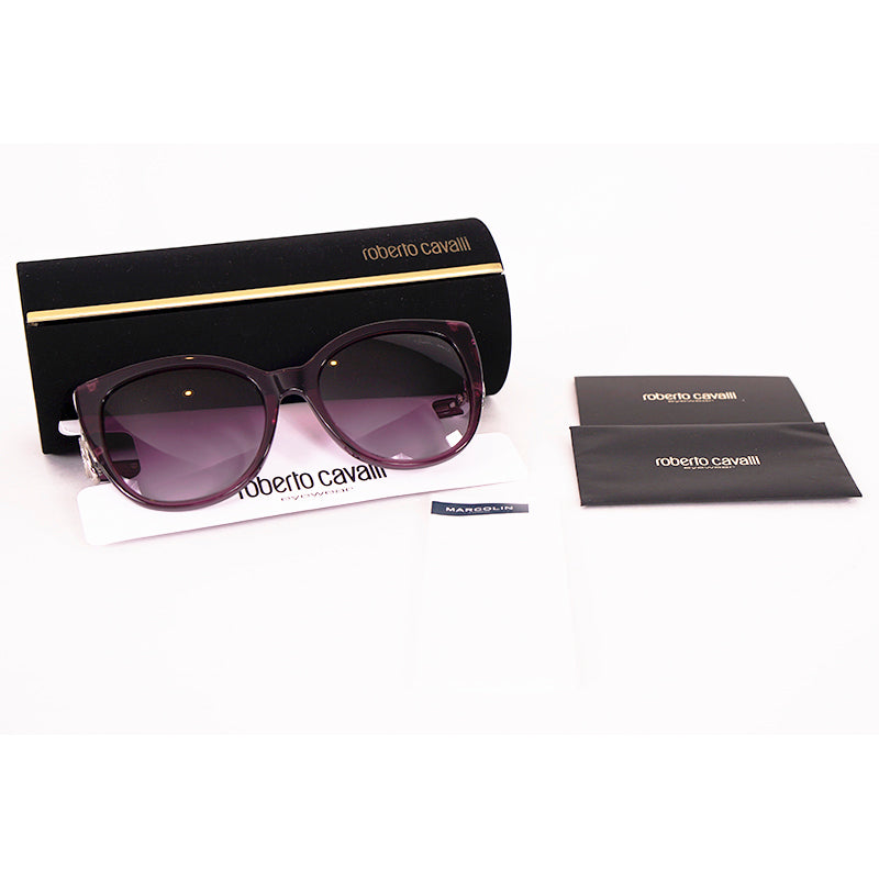 NEW $345 ROBERTO CAVALLI Purple Violet RC LOGO 1063-81Z Oversize SUNGLASSES NWT