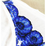 40 NEW $600 ROBERTO CAVALLI White Modal TROPICAL BLUE SHELL HORN T-shirt TEE TOP