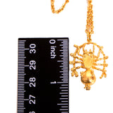 NEW $660 CHRISTIAN DIOR Mille Fleurs de SPIDER & FLOWER CHARM Gold Tone NECKLACE