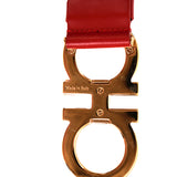 38/95 SALVATORE FERRAGAMO Men’s Red Leather GANCINI ENAMEL BUCKLE BELT CI-679068