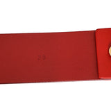 38/95 SALVATORE FERRAGAMO Men’s Red Leather GANCINI ENAMEL BUCKLE BELT CI-679068